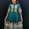 Stylish Traditional Kurti with Floral Print and Mirror Work