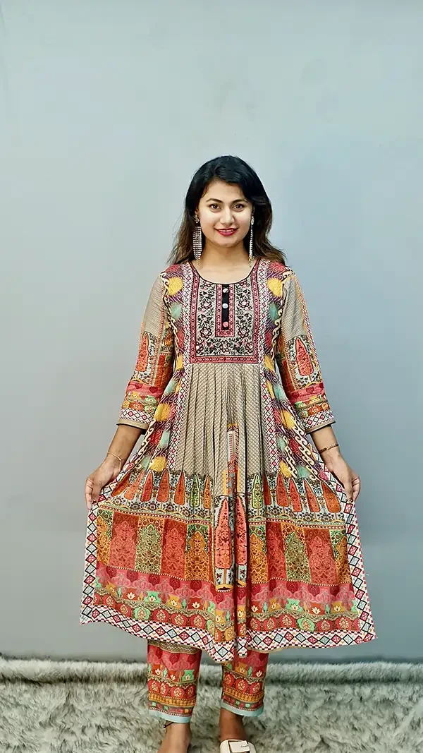 Mollika Naira Two Piece Outfit Soft Fabric with Fine Detailing