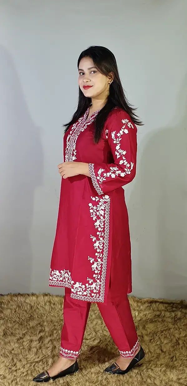 Embroidered Cotton Two-Piece Set