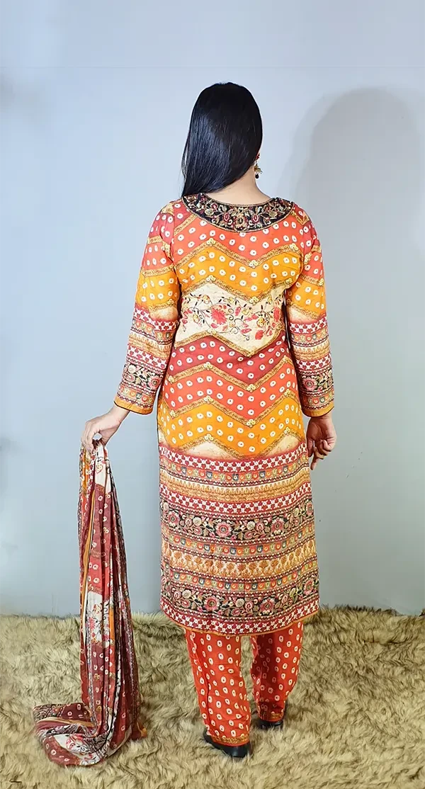 Three Piece Dress Premium Moslin Cotton Printed Design for All Day Comfort