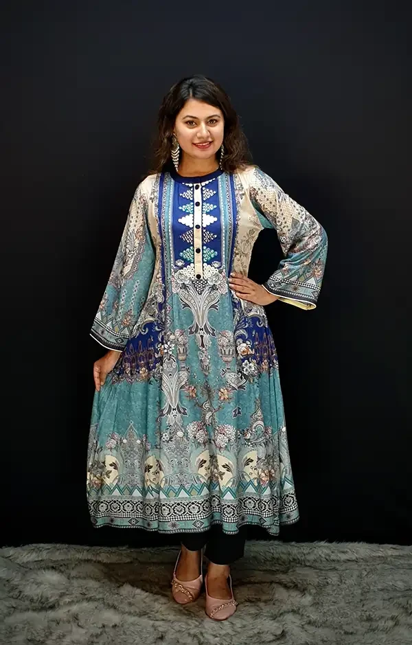 Premium Wear Stylish Kurtis with Mirror Embellishment